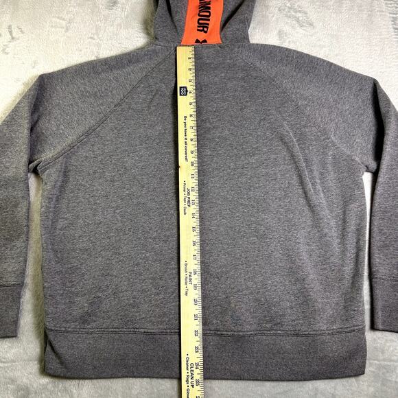 Under Armour 1/2 Zip Hoodie Men's Large Gray Florescent Pink Logo College Sporty - Picture 10 of 11